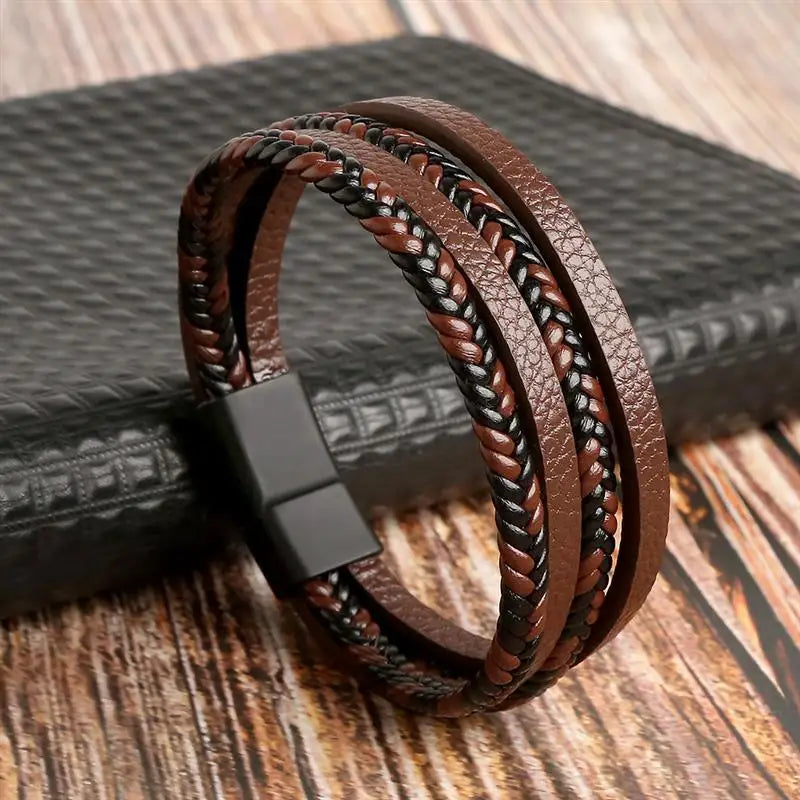 Signature Leather Braided Bracelet
