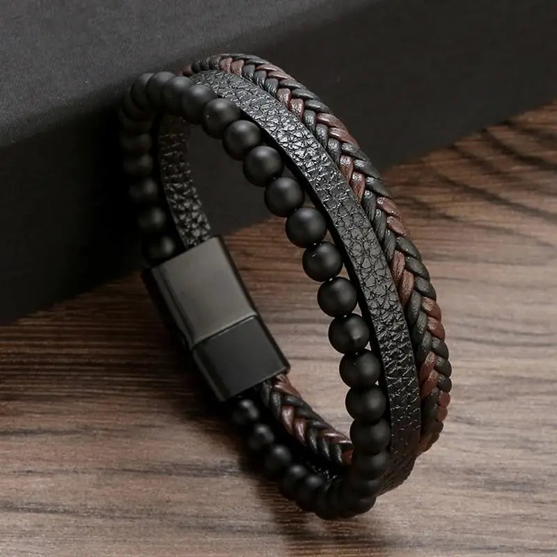 Signature Leather Braided Bracelet