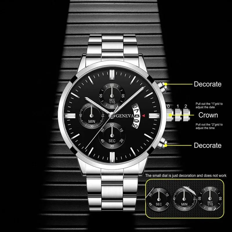 Signature Sterling Watch & Chain Executive Combo
