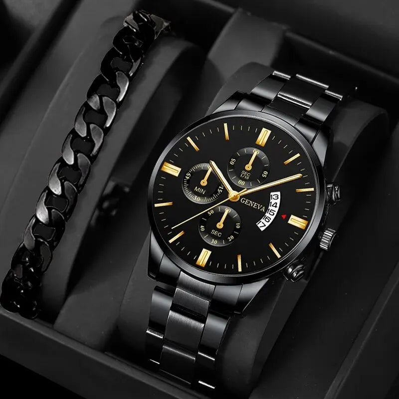 Signature Sterling Watch & Chain Executive Combo