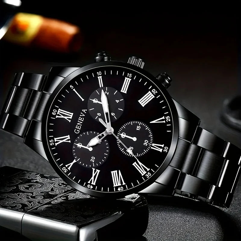 Signature Executive Watch & Bracelet Luxury Gift Set