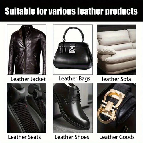 Leather Care Kit with Black Polishing Sponge-Fast Polishing & Deep Nourishing for Shoes, Bags, Jackets & Sofas
