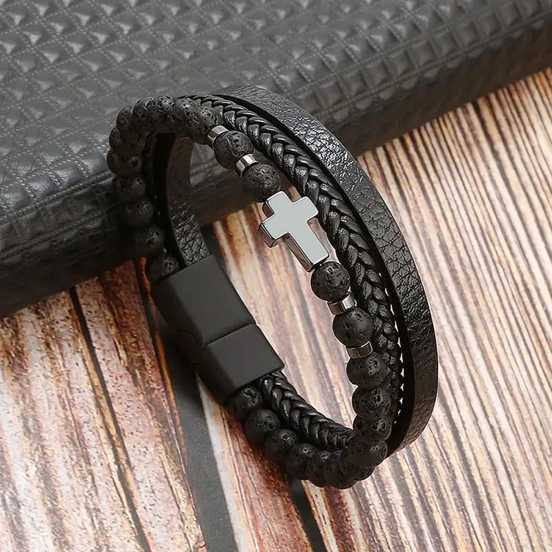 Signature Leather Braided Bracelet