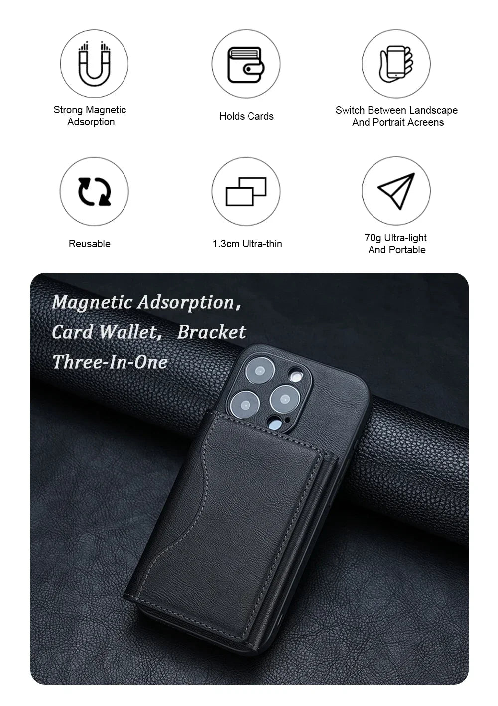 The Maverick MagSafe Leather Wallet Case