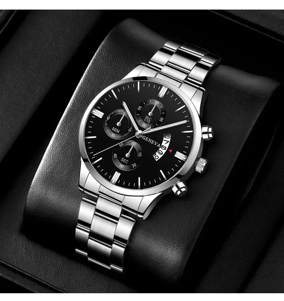 Signature Sterling Watch & Chain Executive Combo