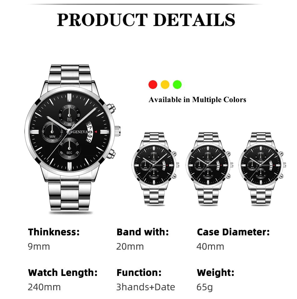 Signature Sterling Watch & Chain Executive Combo