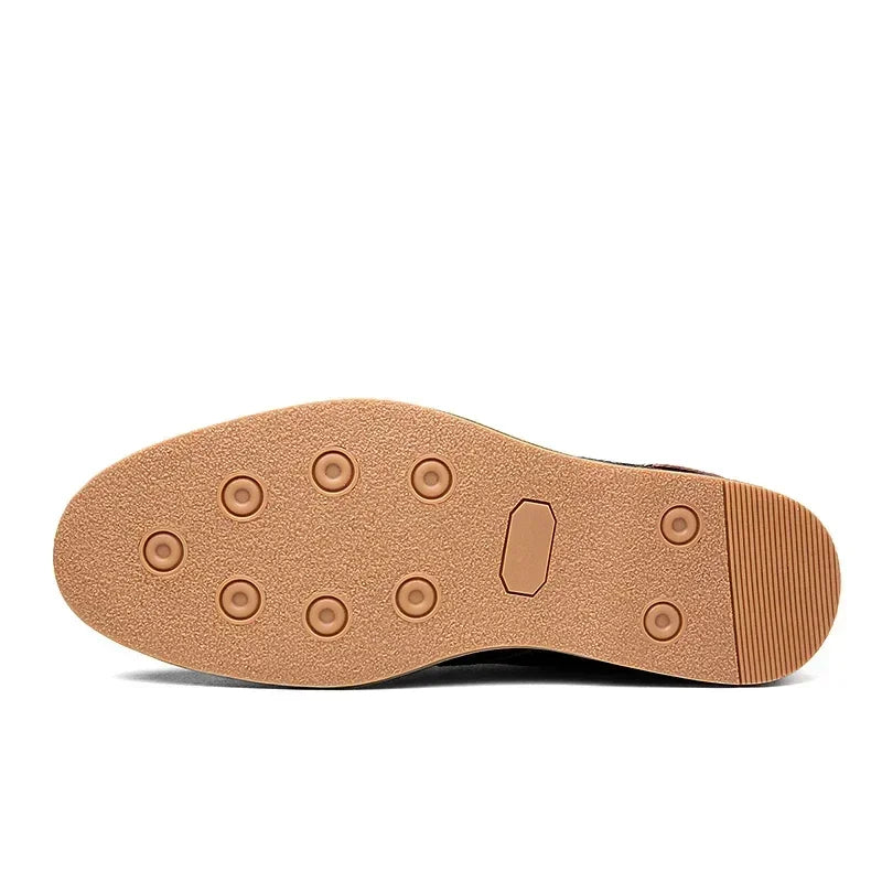 Men Oxfords Genuine Leather Dress Shoes Brogue Lace Up Italian Mens Casual Shoes Luxury Brand Moccasins Loafers Plus Size 38-48
